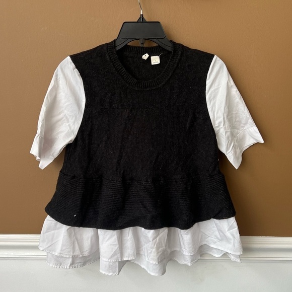 Moth Tops - MOTH Anthropologie Women’s Blouse Sweater Wool Blend Ruffle Top Size Small